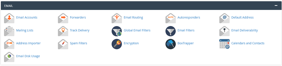 The Email section of cPanel.