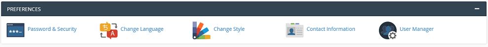 The Preferences section of cPanel.