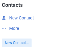The Contacts menu on the left hand side of the client area home page.