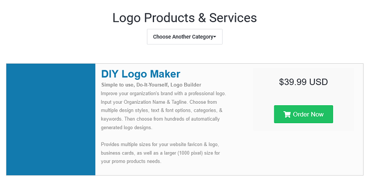 The DIY Logo Maker product page.