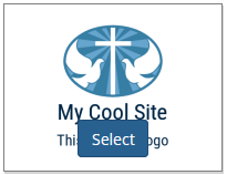 An example logo with the select button displayed.