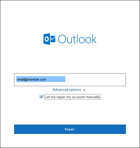 The outlook screen for managing your account settings.
