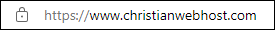 An example of a site with SSL protection in Chrome or Edge.