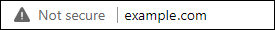 An example of a site without SSL protection in Chrome or Edge.